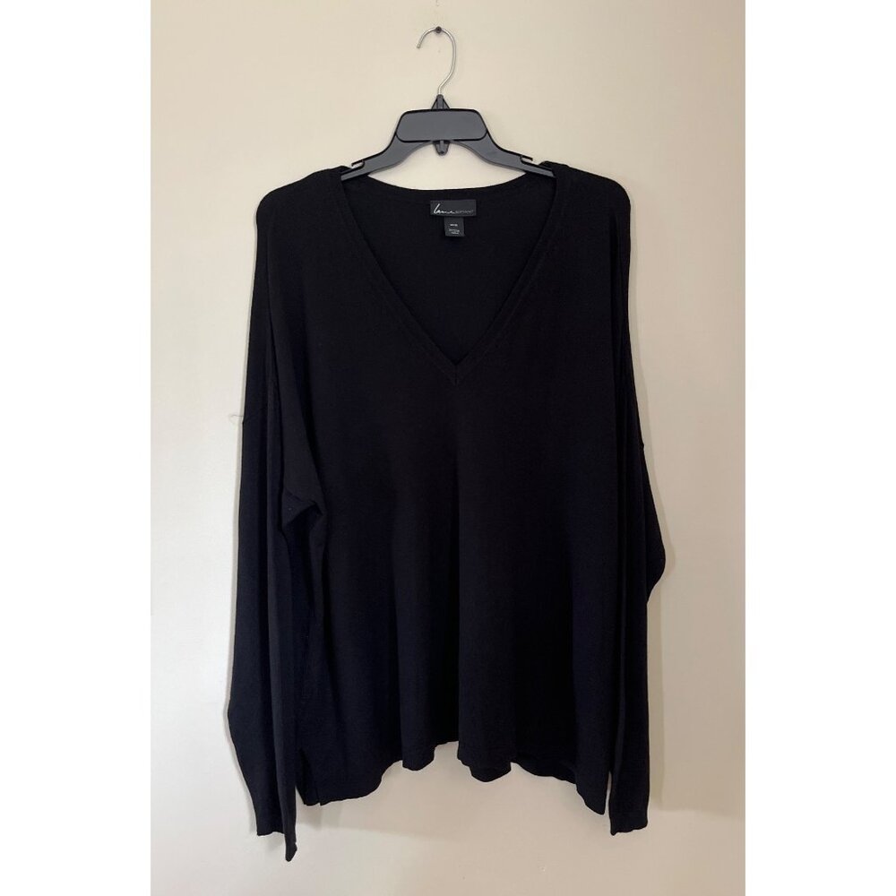 Lane Bryant Womens Size 26/28 Black Long Sleeve Sweater V-Neck